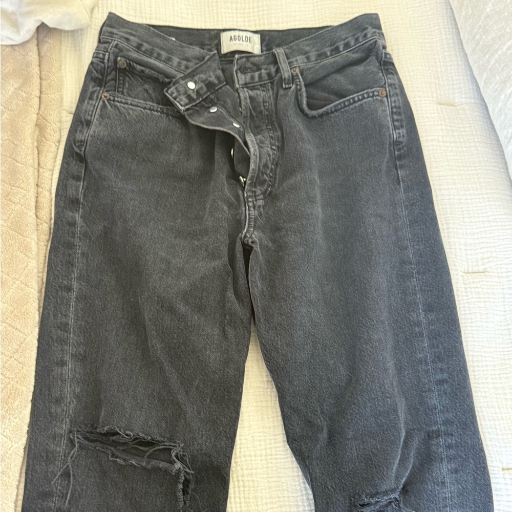 Agolde Women’s Charcoal Distressed Jeans size 27